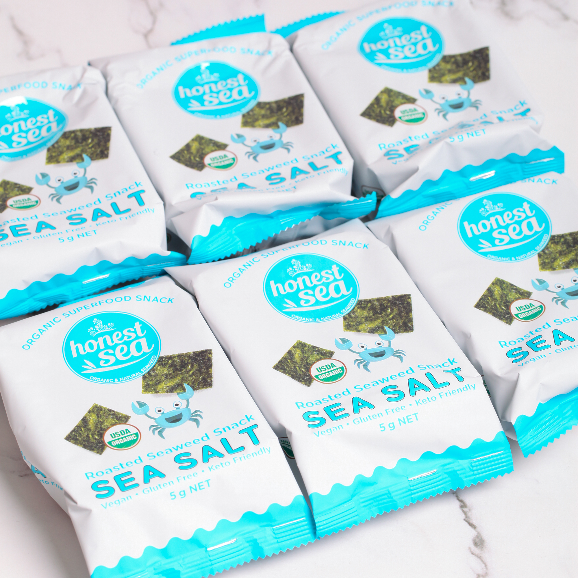 Sea Salt Organic Seaweed Snack, Multipack 6x5g - Honest Sea